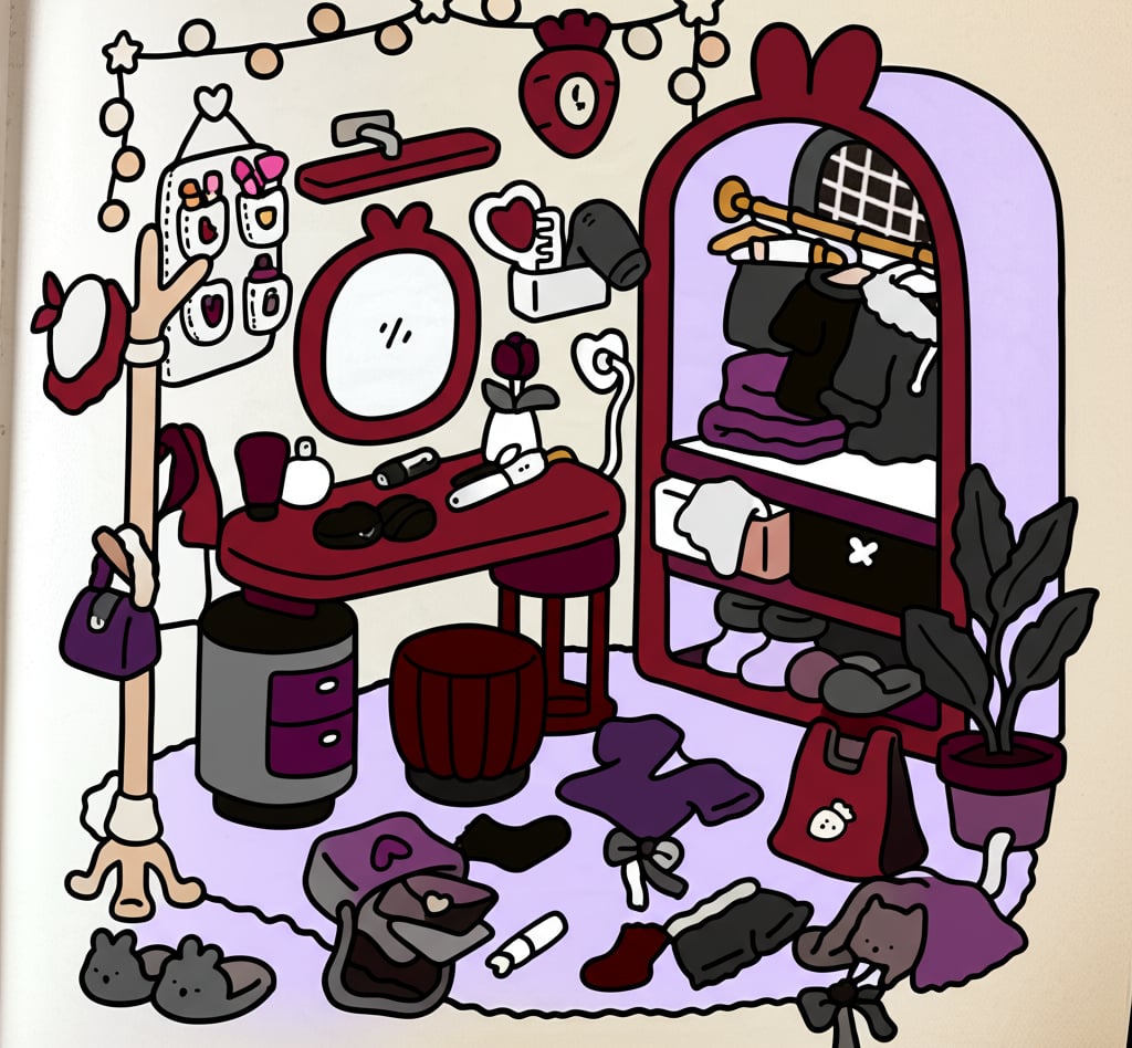 Detailed maroon mandala coloring page