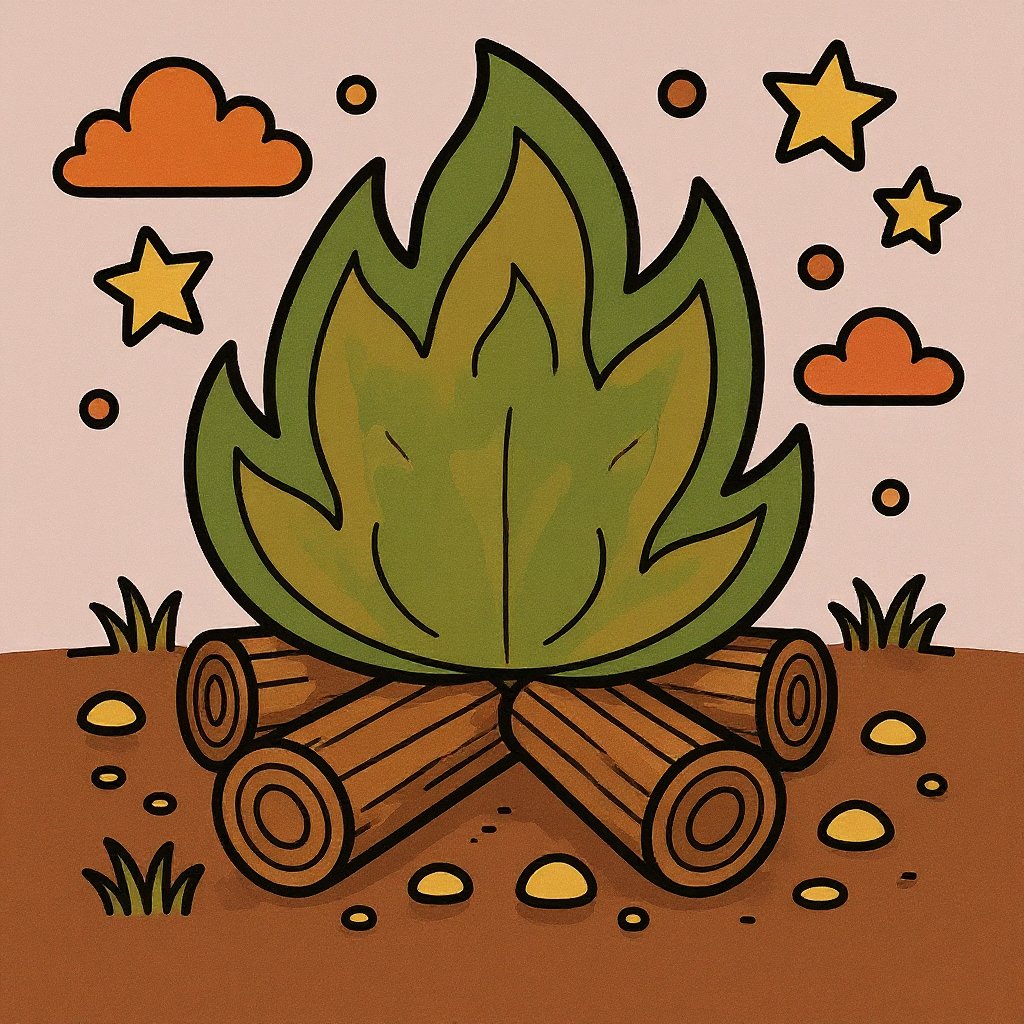 Cozy winter scene coloring page with warm tones