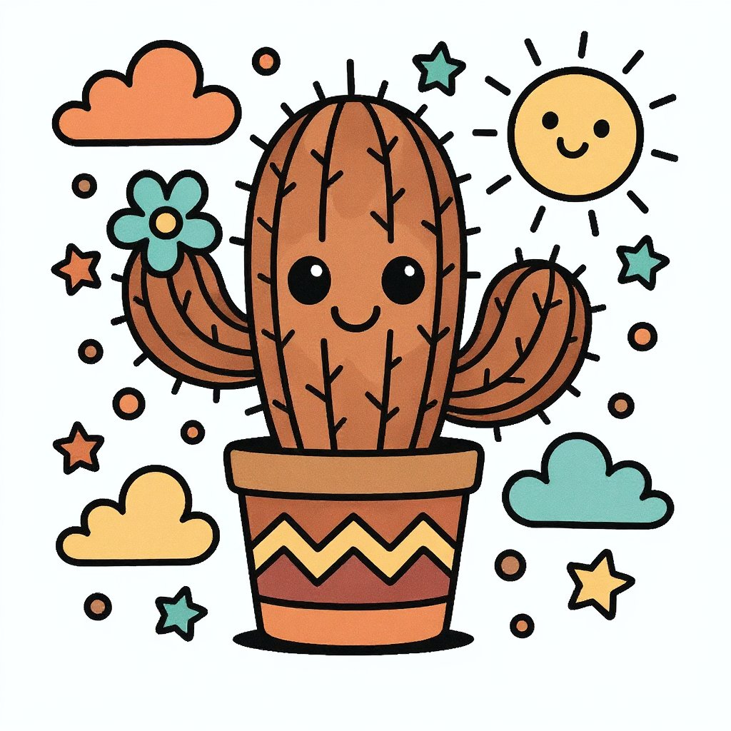 AI artwork displaying a sunset coloring page with warm hues