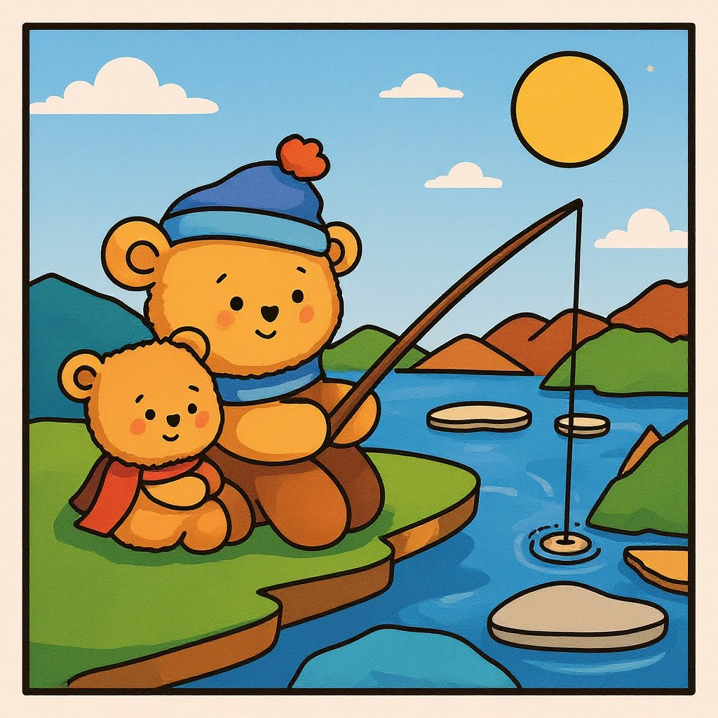 A family enjoying a day of fishing coloring activity