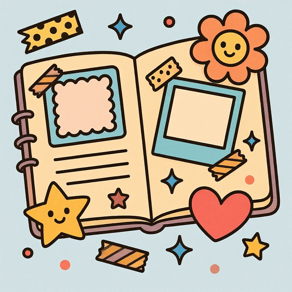 AI generated scrapbook page highlighting family memories