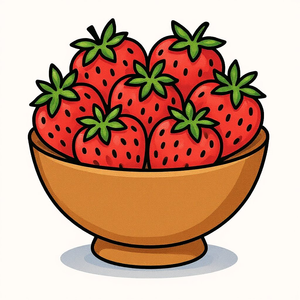 Printable strawberry coloring page for kids