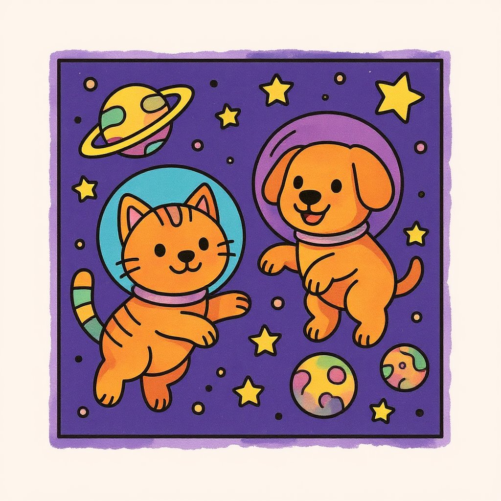 AI generated astronaut coloring page for kids