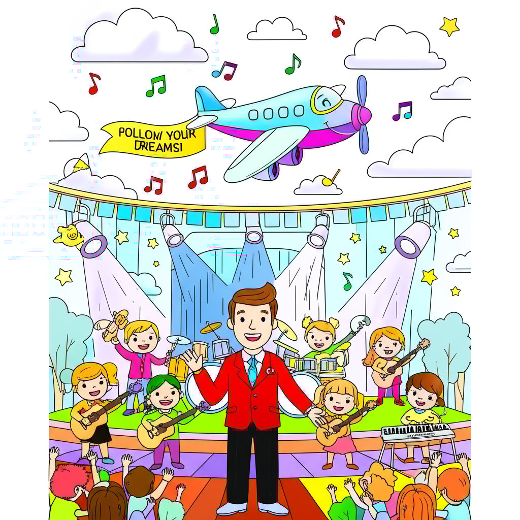 Printable coloring page featuring soft clouds and pastel skies