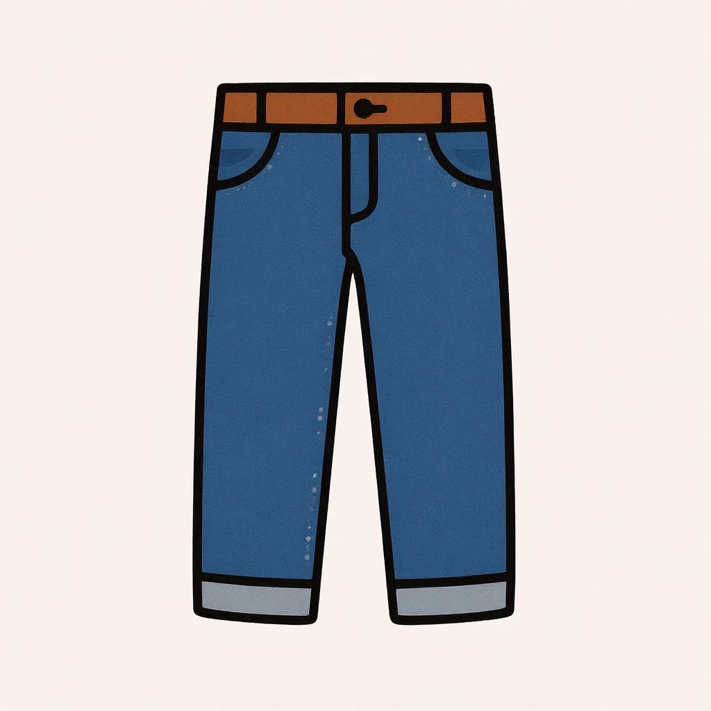 Fashion illustration of colorful jeans for kids