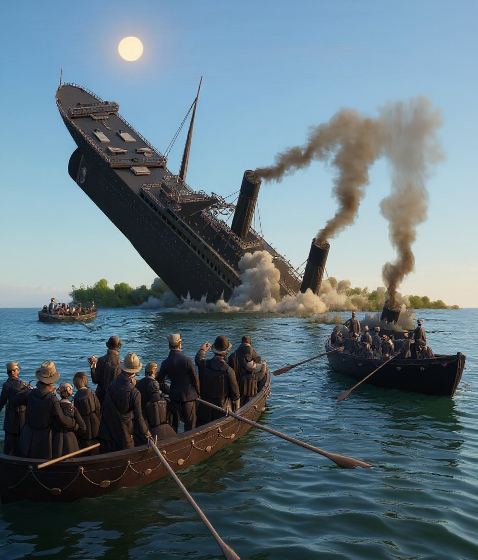 Passengers enjoying on the deck of the Titanic coloring page