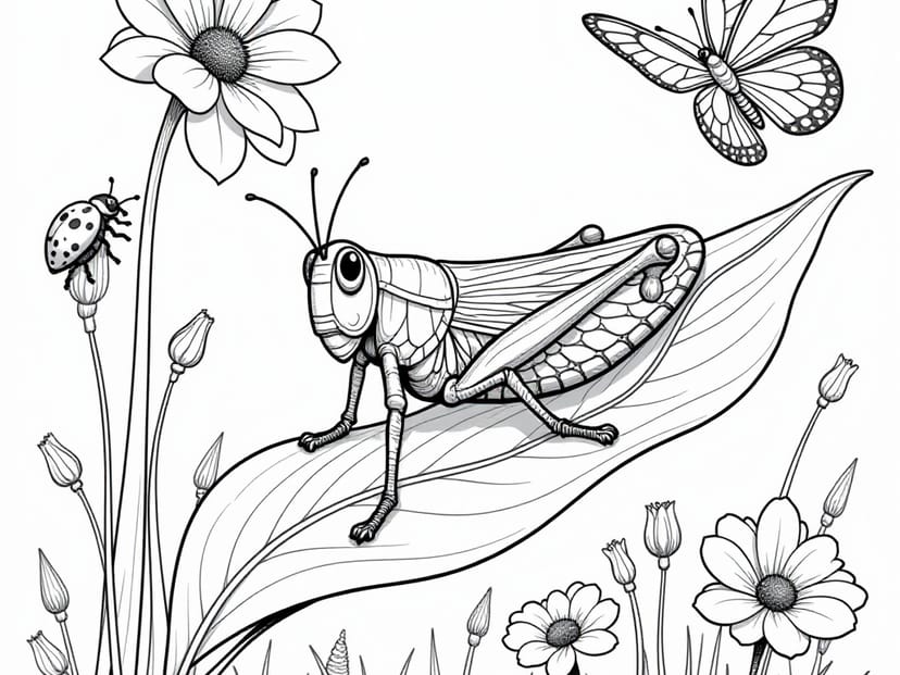 Free Grasshopper Coloring Pages – free printable coloring page