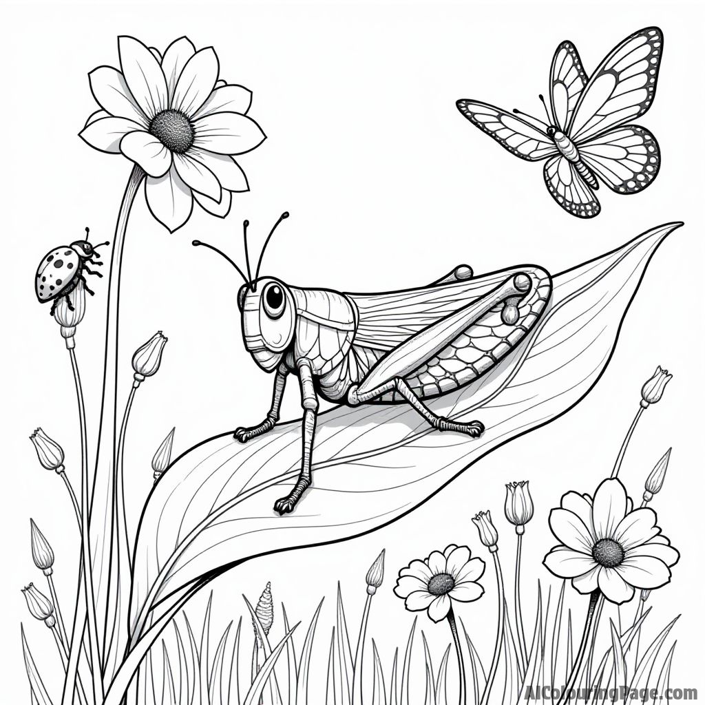 Free Grasshopper Coloring Pages – free printable insect and bug coloring pages