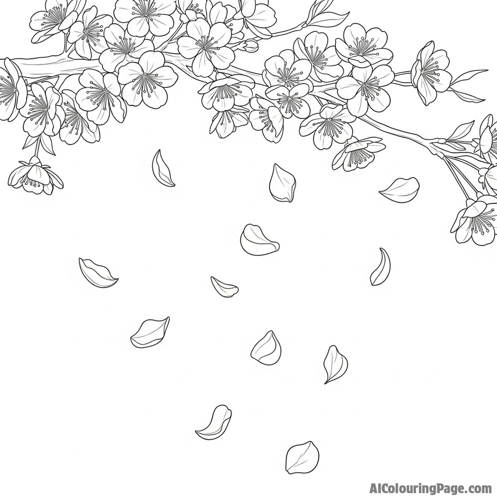 Delicate petals falling from a flowering tree, slow motion effect.