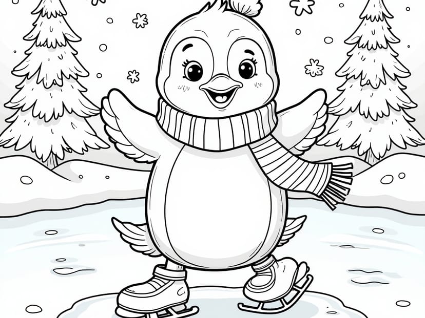 Free Ice Skating Coloring Pages – free printable coloring page