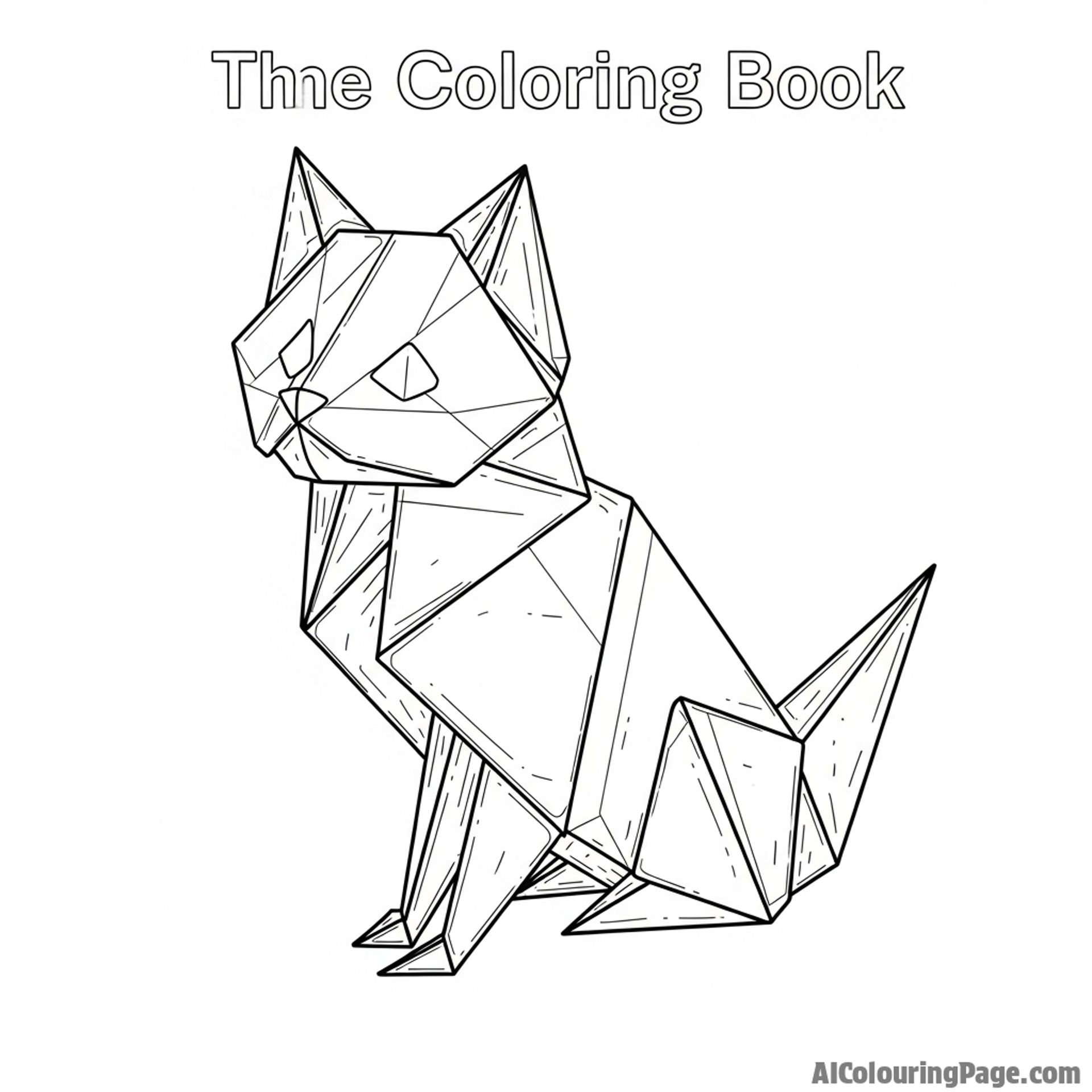 A cat made of origami, with crisp folds and paper texture.