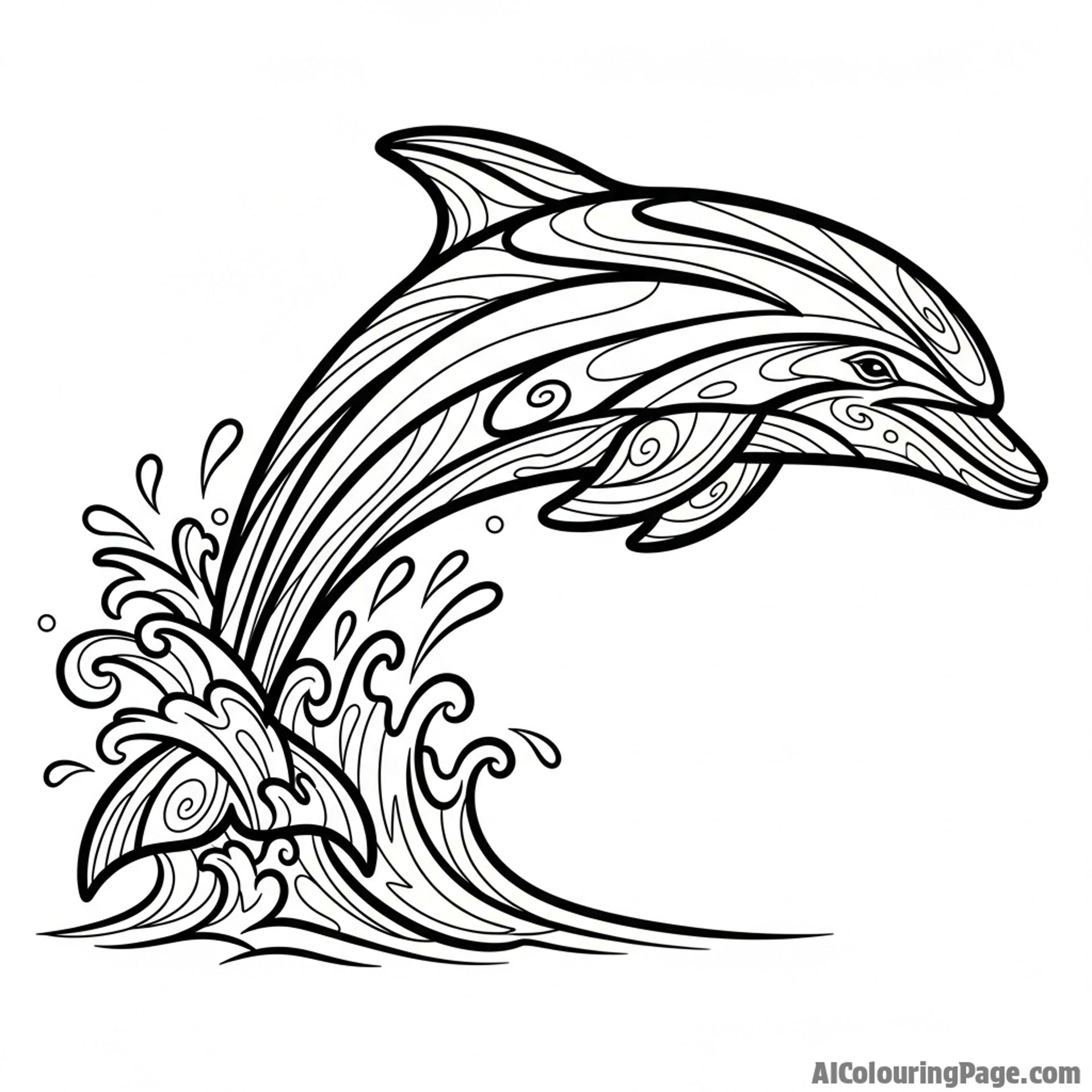 An abstract painting using thick textures to capture the motion and raw energy of a dolphin’s leap.