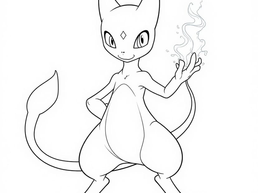 Color Mewtwo's Adventures: Fun Psychic Pokémon Pages for Young Artists