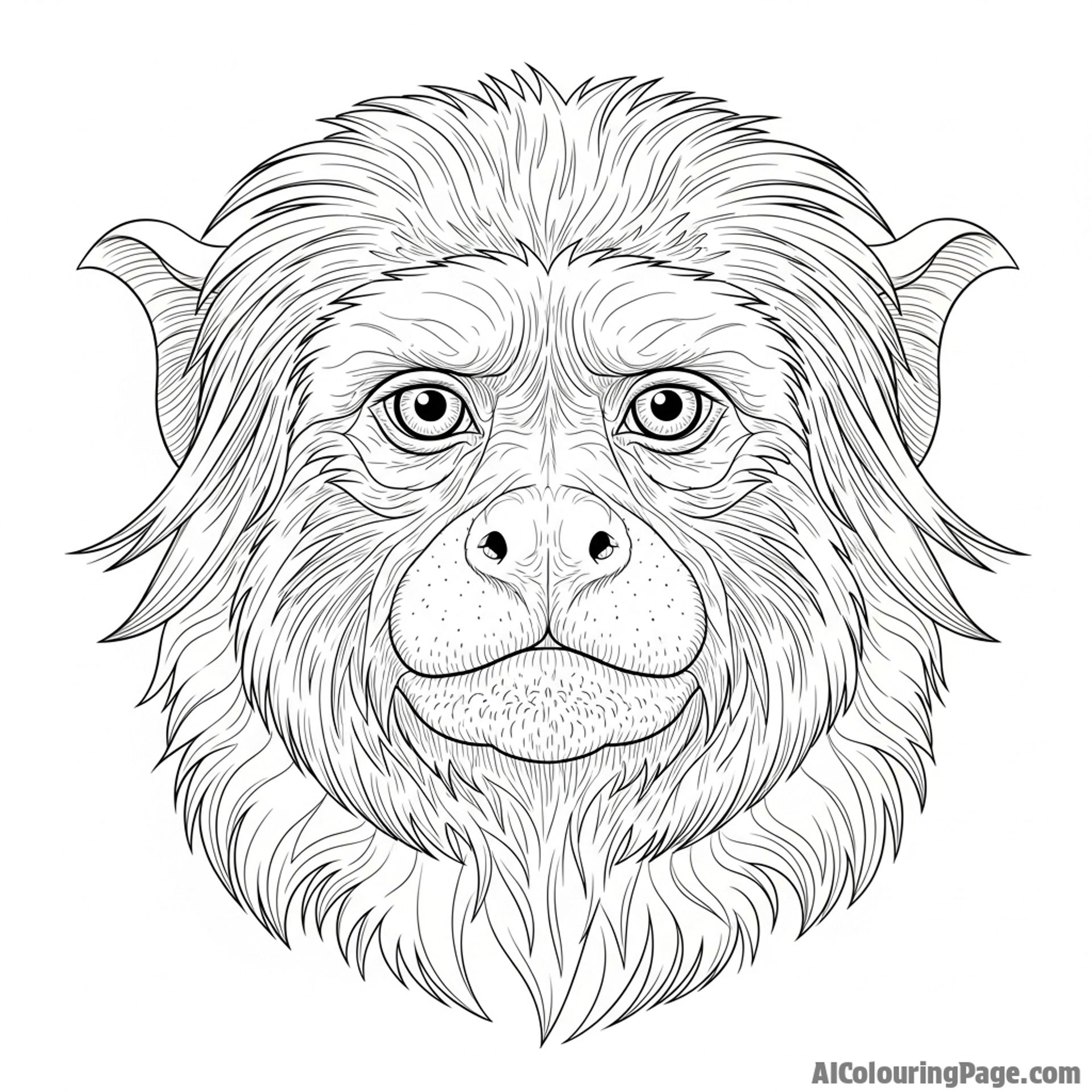 A close-up on the expressive, wrinkled face of an elderly tamarin.
