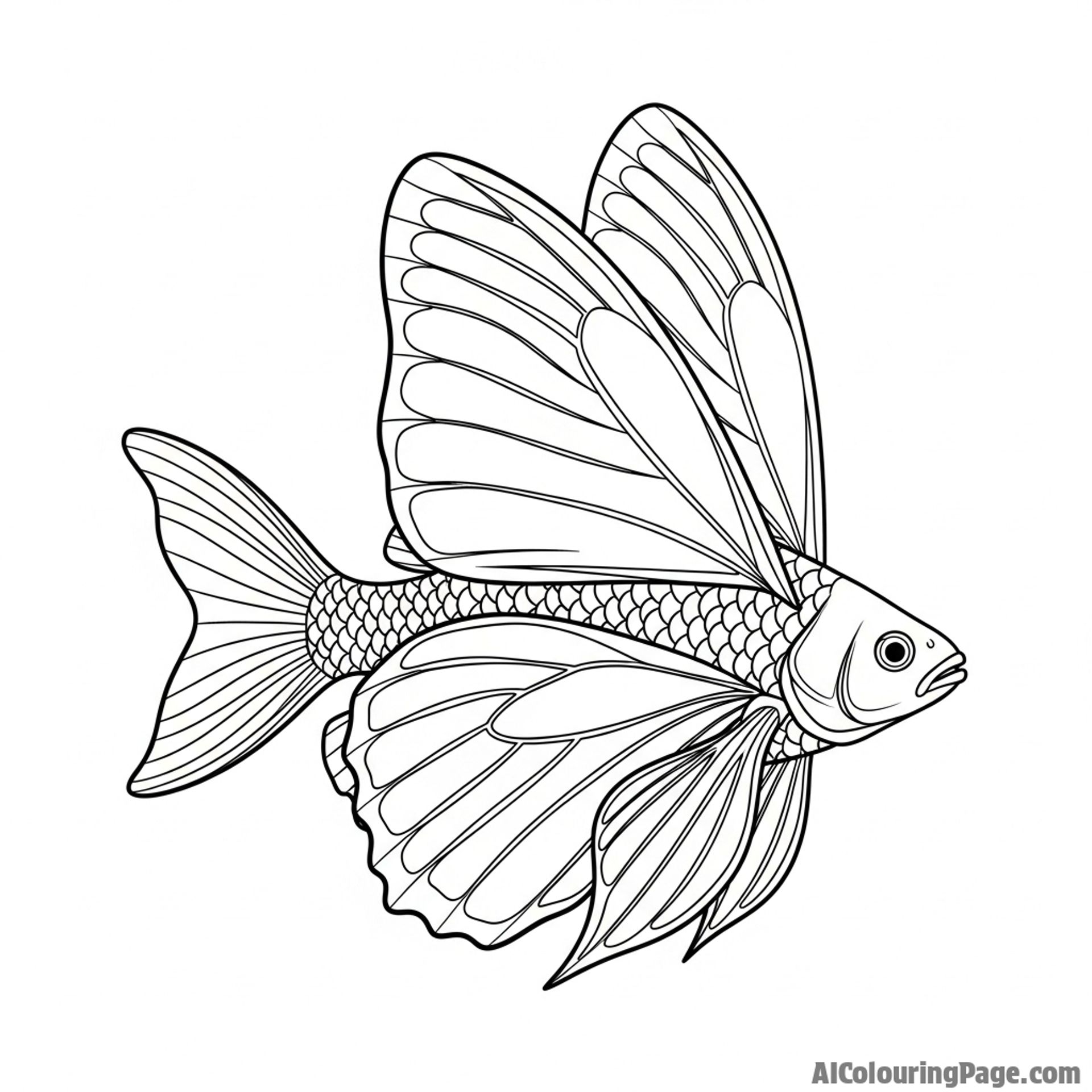 A fish with butterfly-like wings for fins.