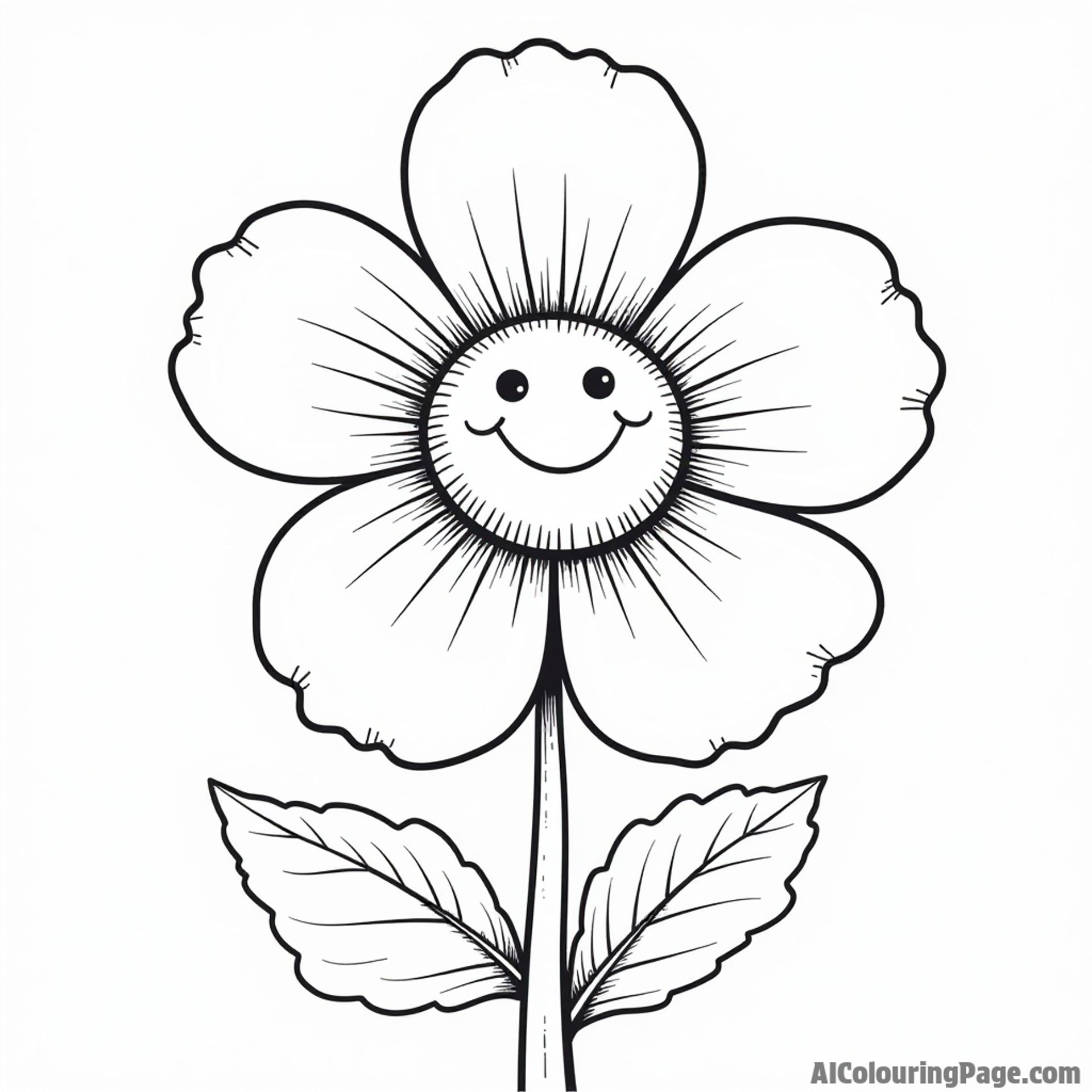 A giant flower with smiling petals