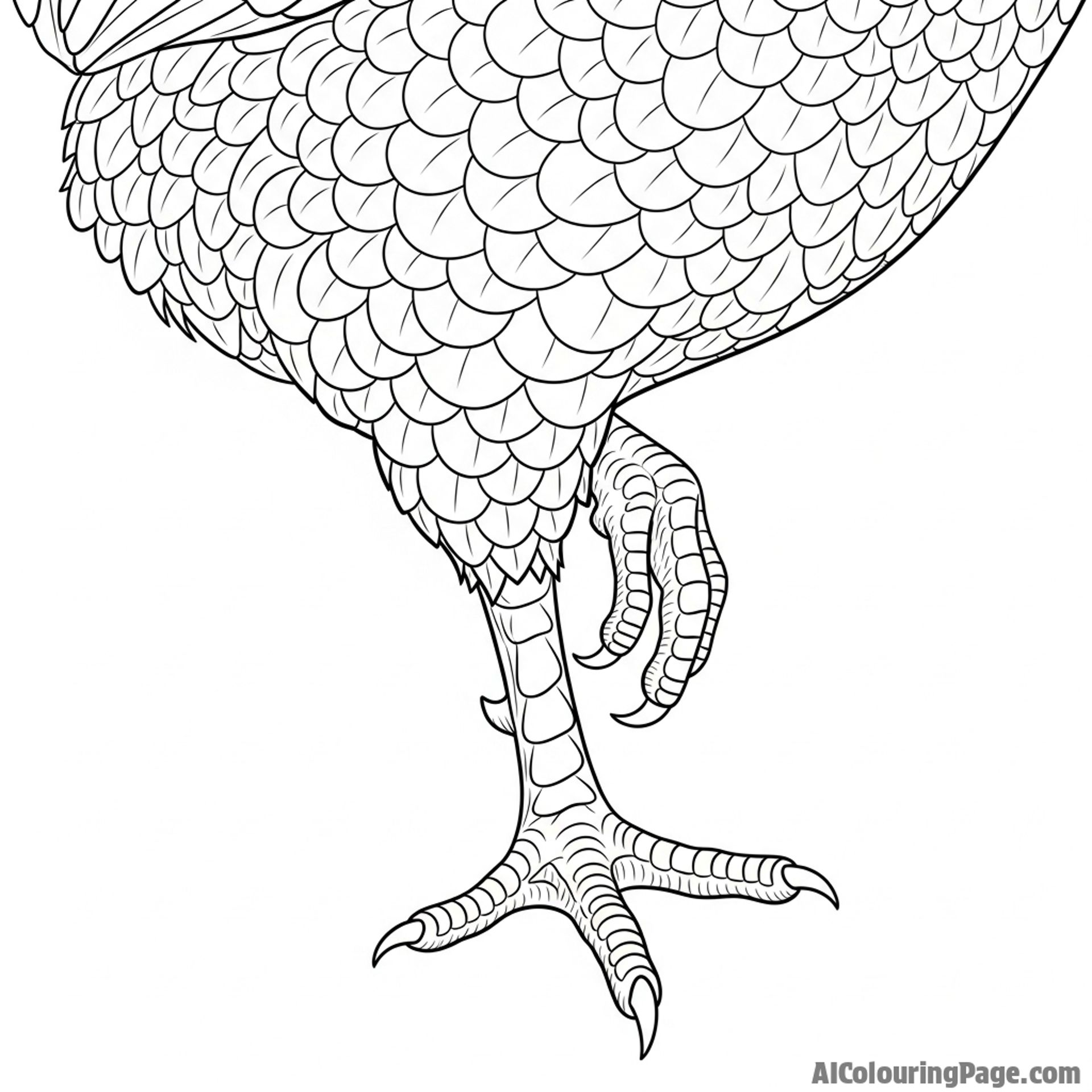 A close-up of the scaly texture of a chicken's leg and foot.