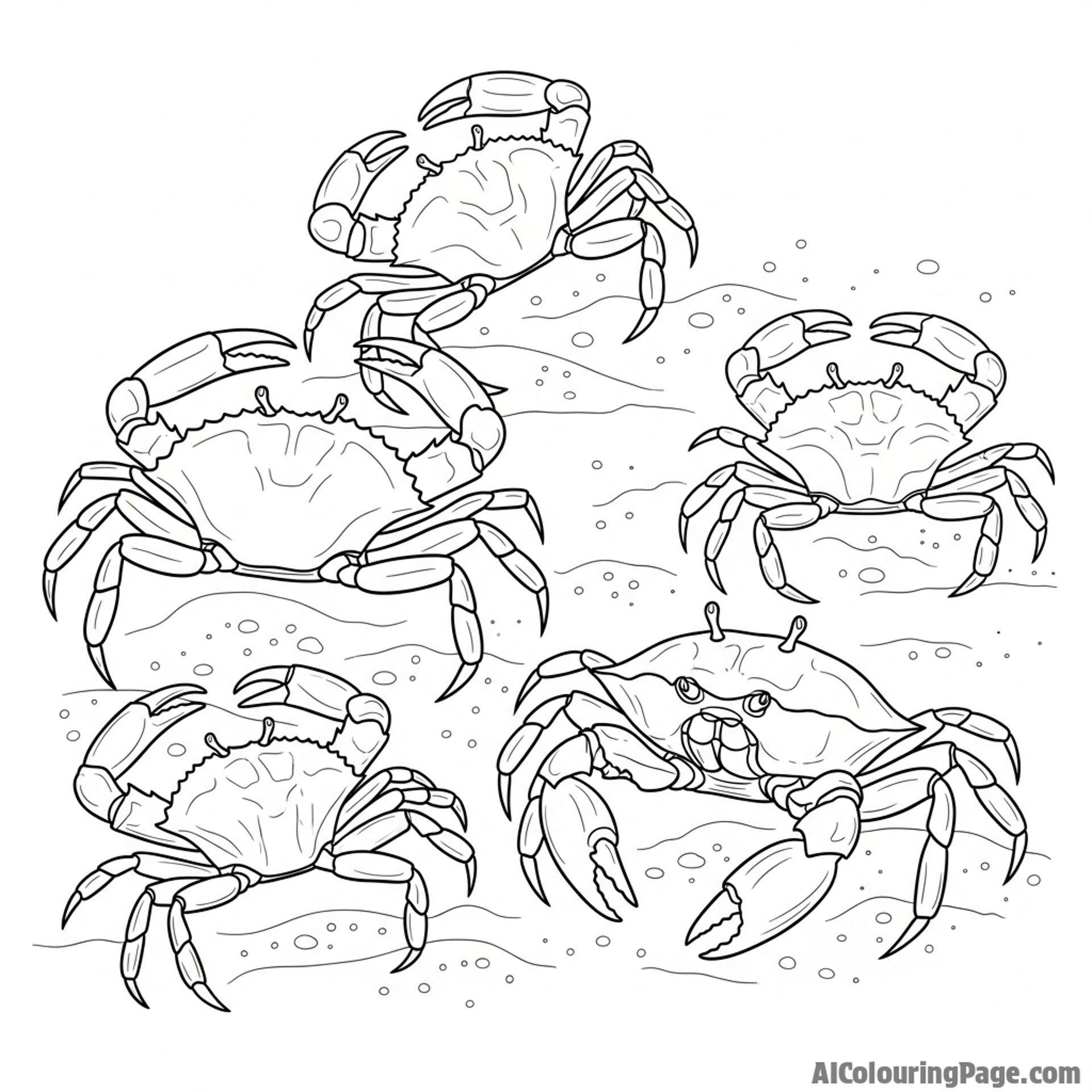 Crabs scuttling across the sand.