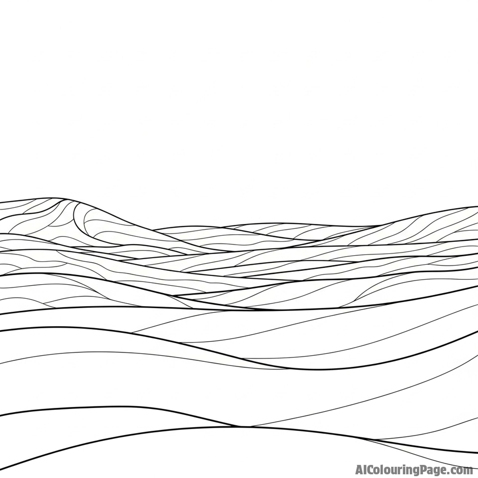 Rolling hills of snow, windswept and quiet