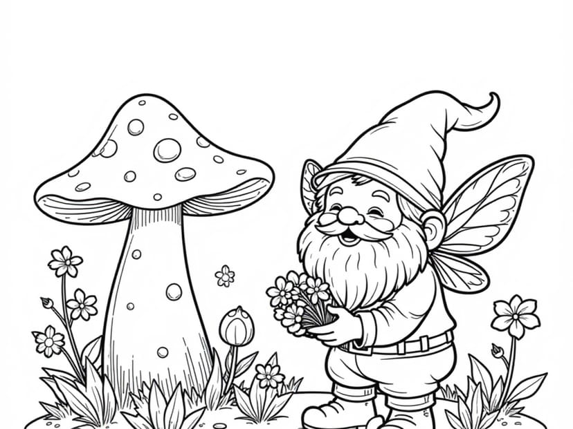 Free Gnome Coloring Pages – free printable coloring page