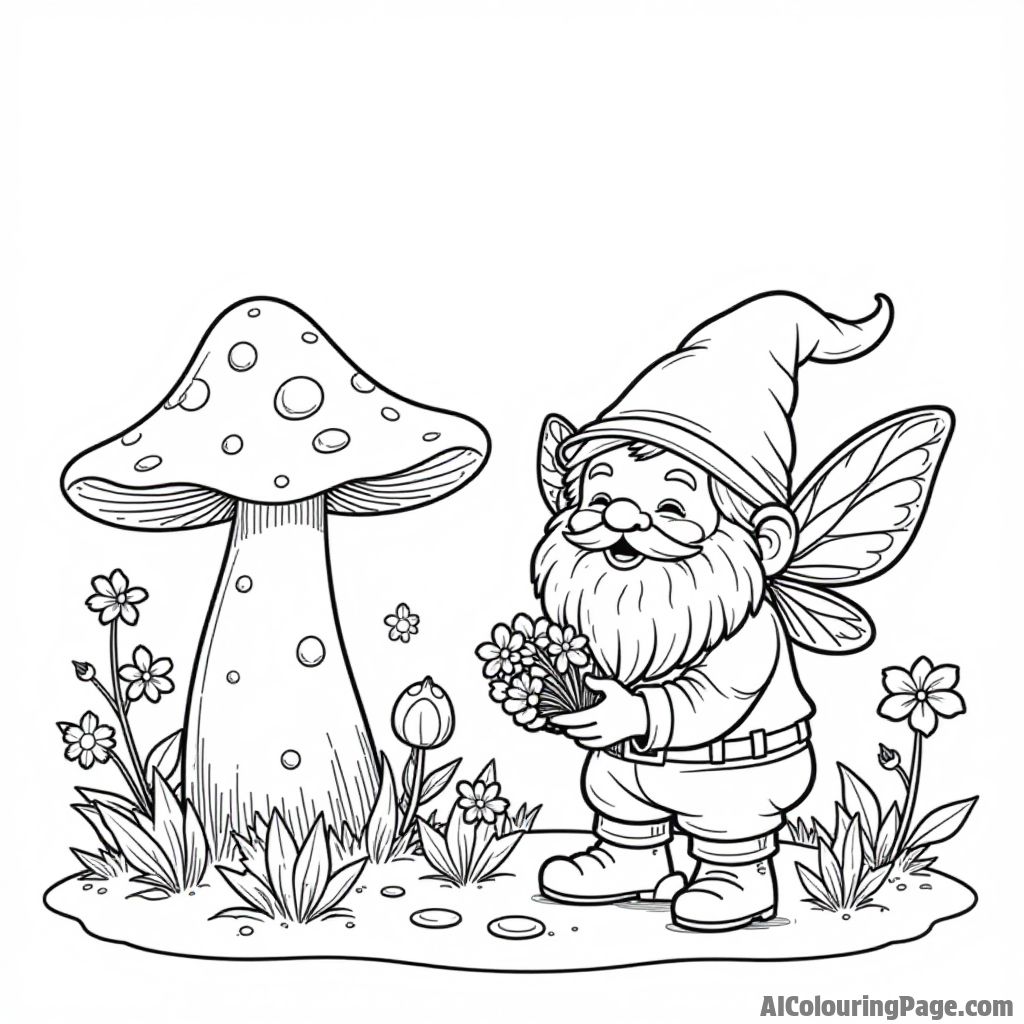 Free Gnome Coloring Pages – free printable fantasy and science fiction coloring