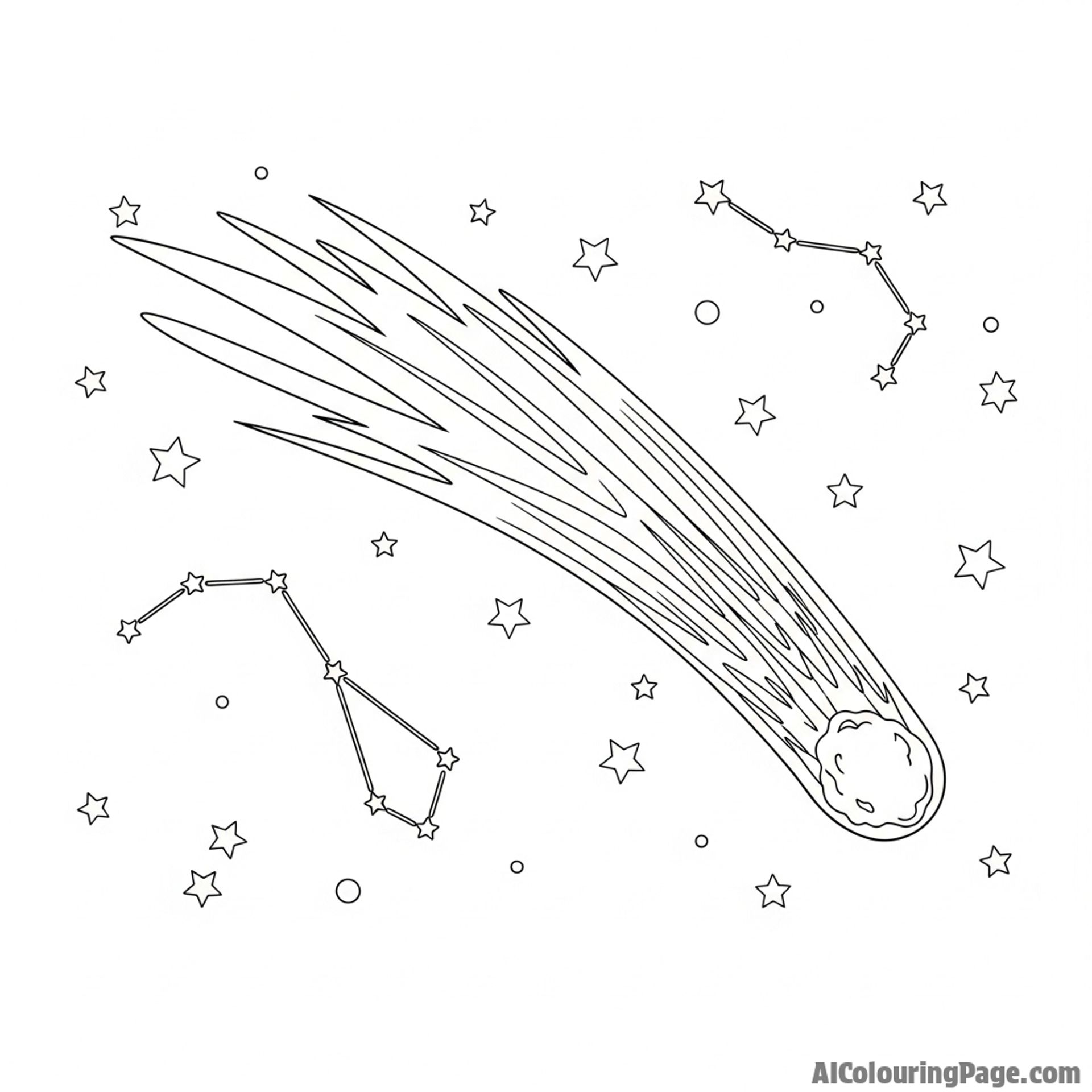 Comet streaking across the celestial sphere.