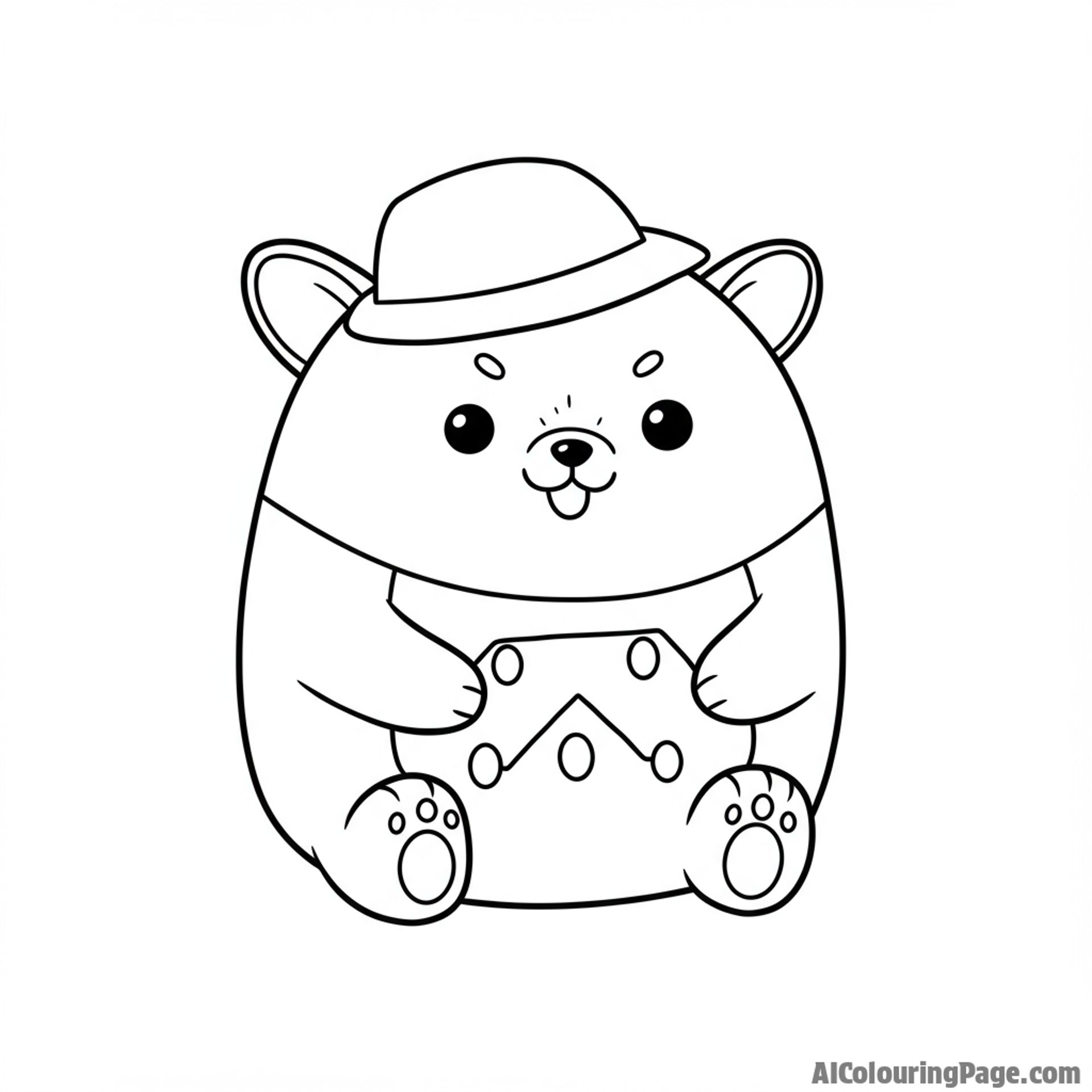 A huggable boba wearing a cute hat.