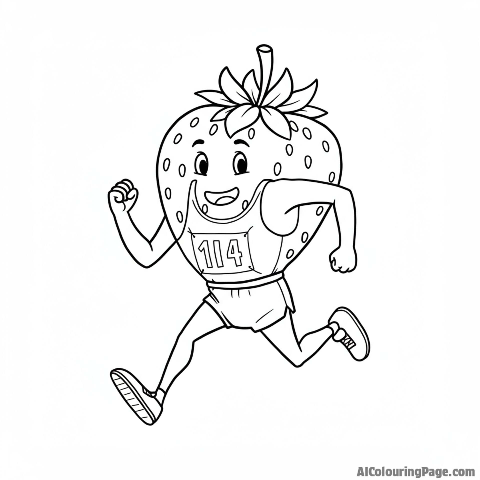 strawberry athlete, running a race