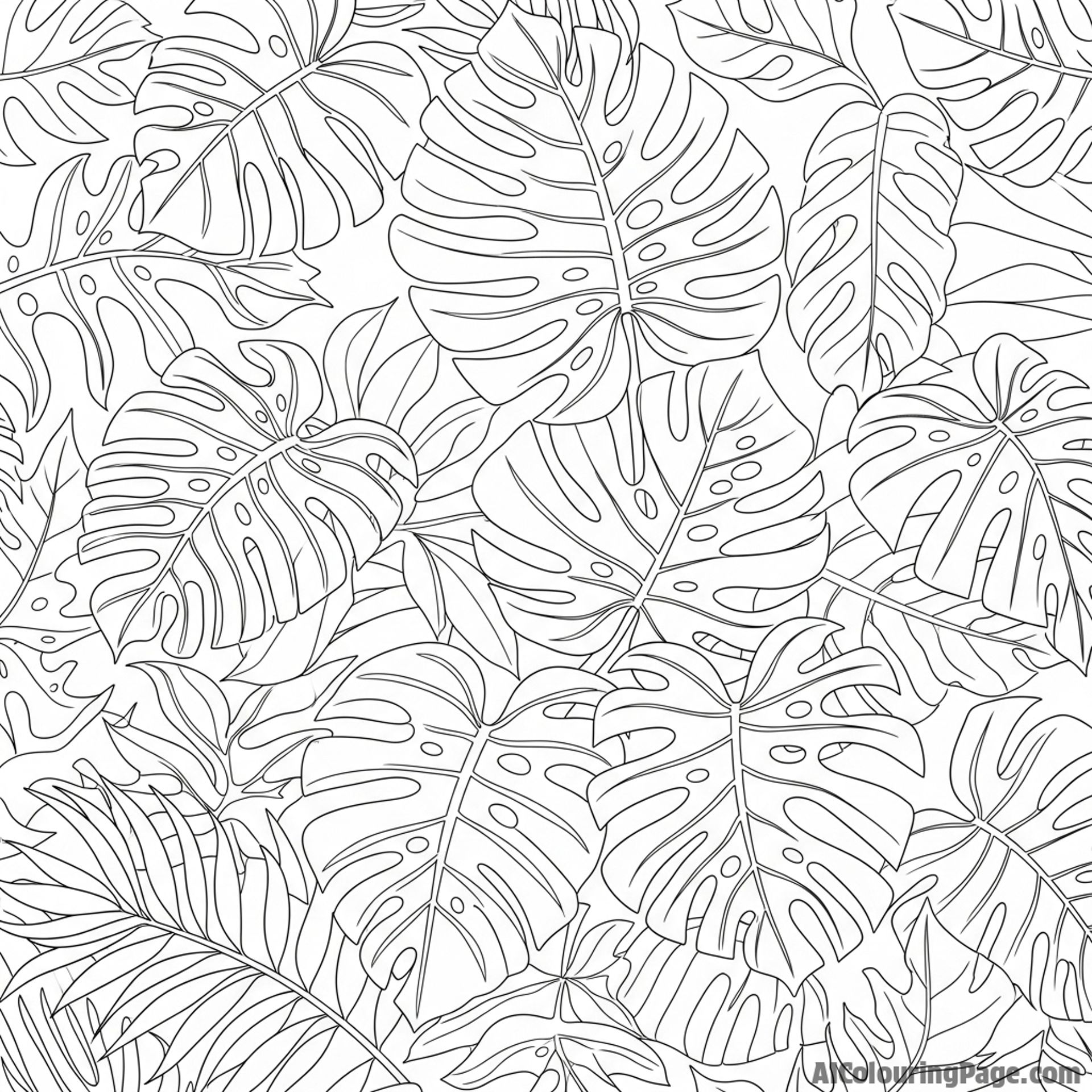 Monochrome image showcasing varying textures found in jungle leaf.