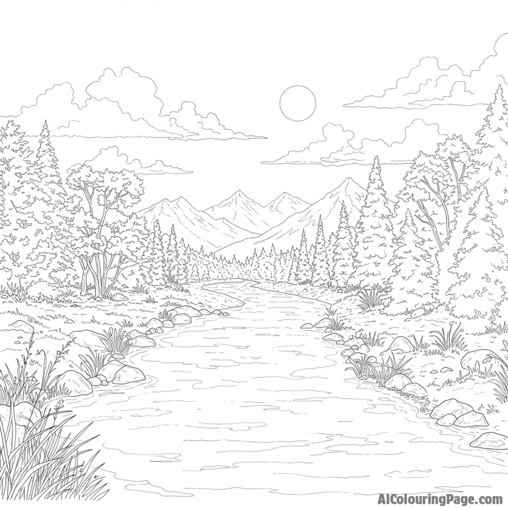 A clean river flowing through a vibrant, natural landscape.