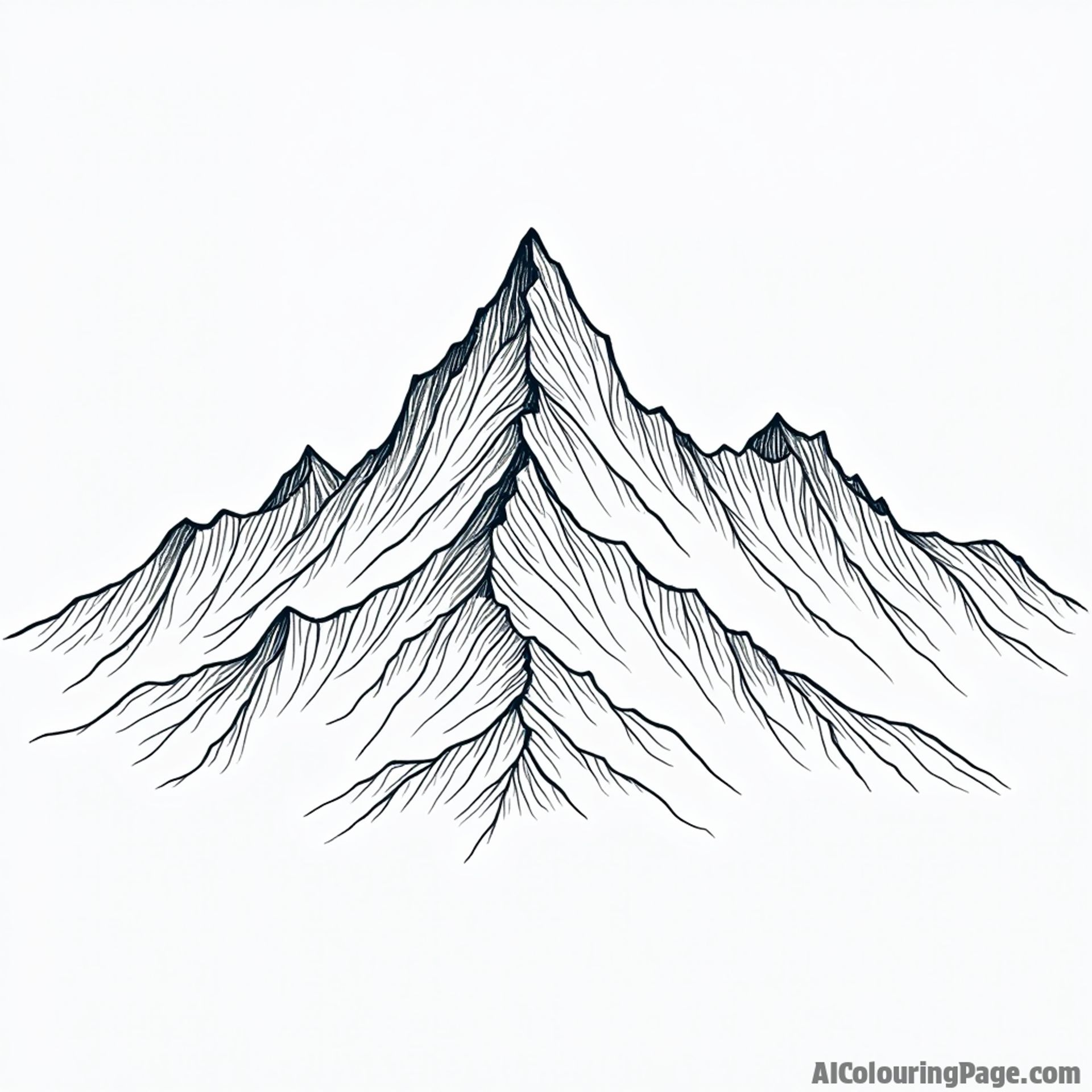A simple sketch of a majestic mountain range.