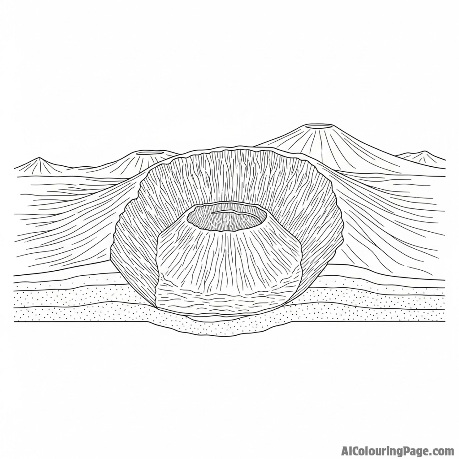 Caldera formation after a volcanic eruption.