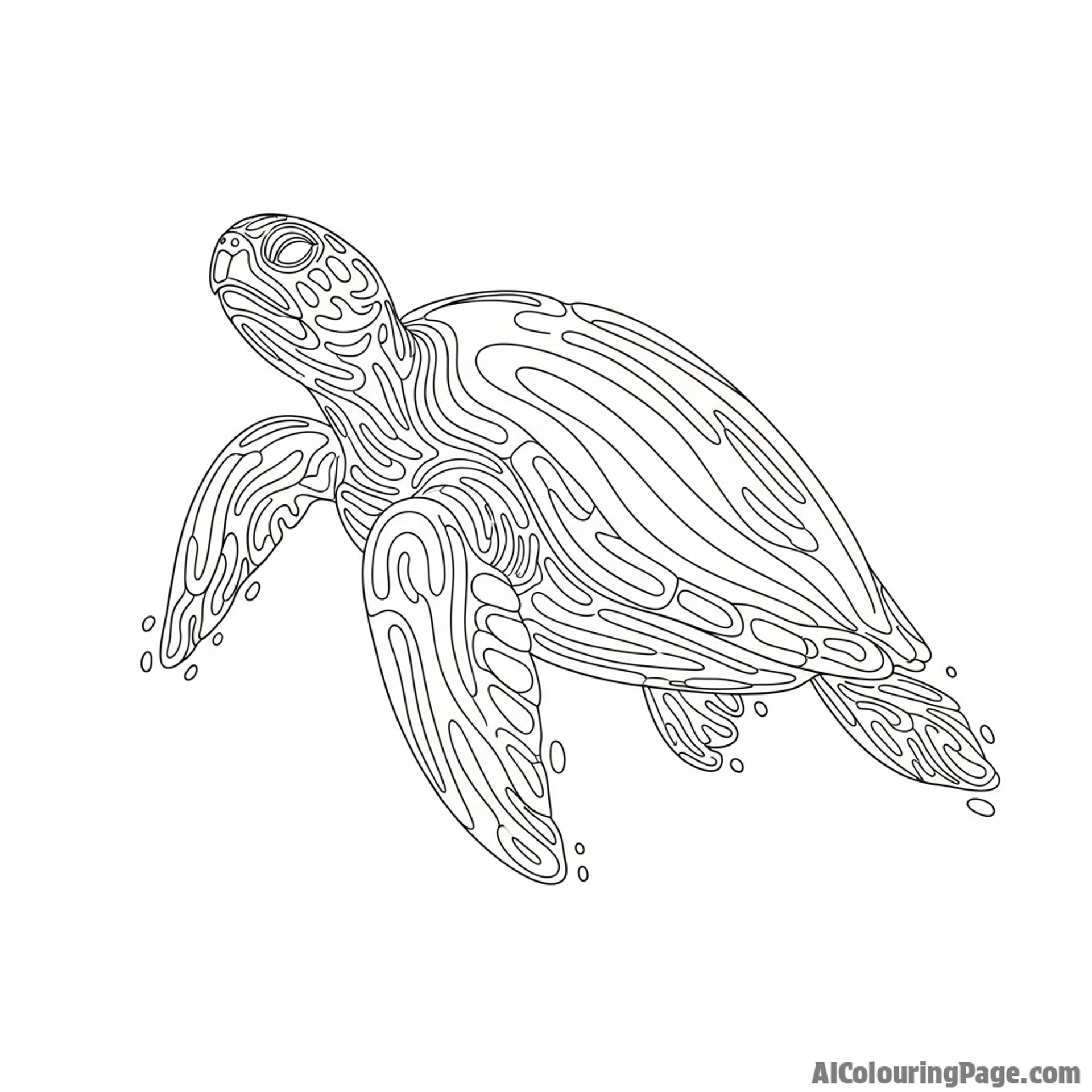 A turtle made of flowing water, its form barely held together.