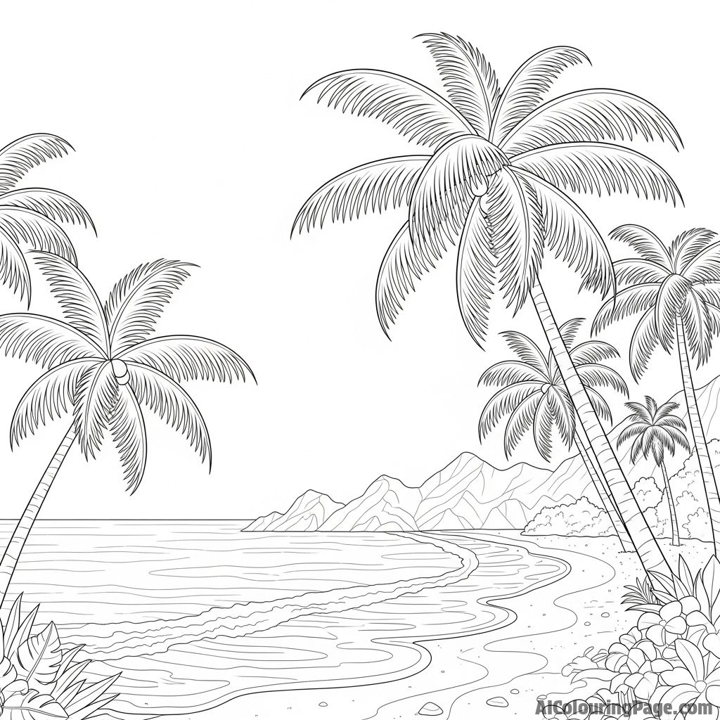 Free Tropical Island  Coloring Pages – free printable nature and landscapes coloring pages