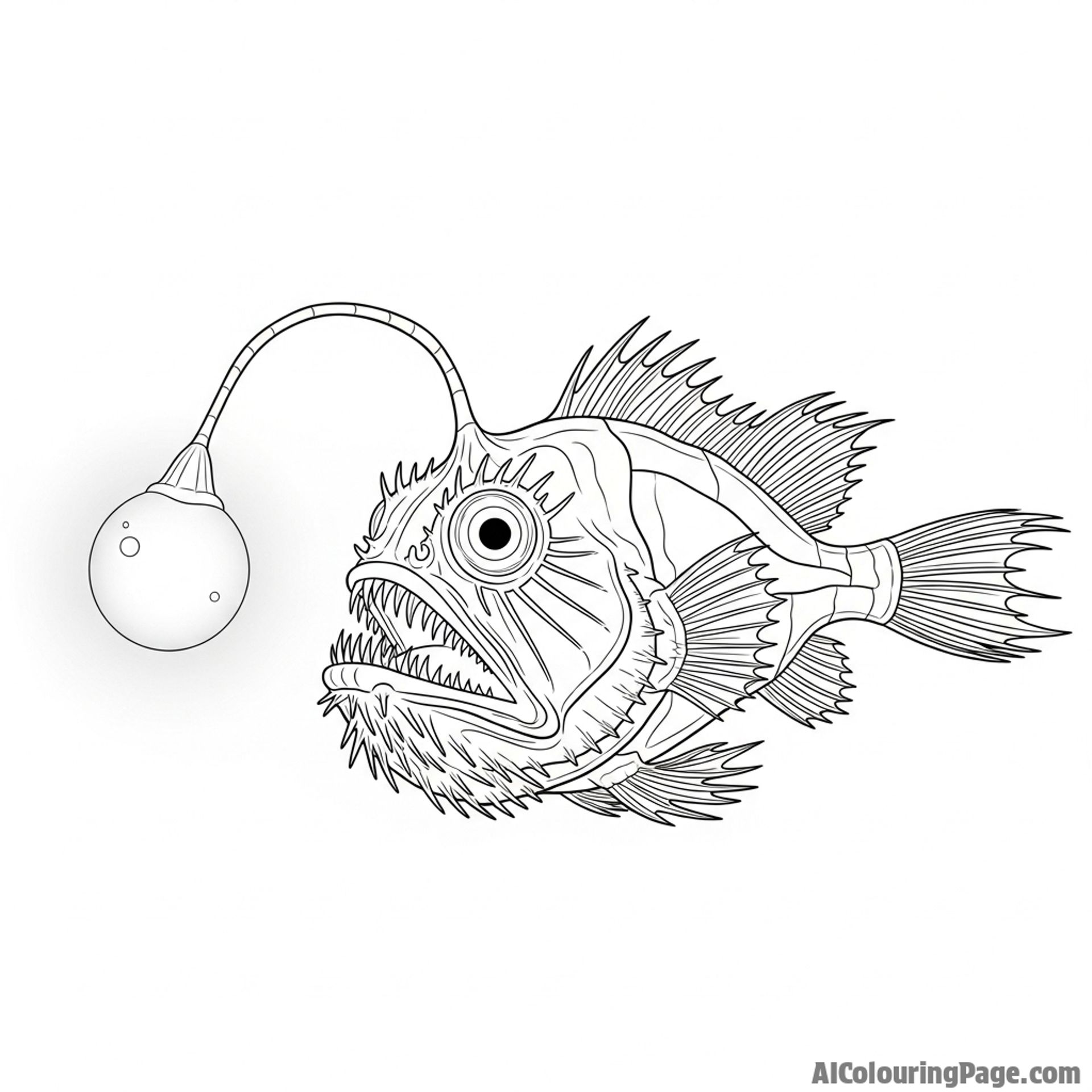 A deep-sea anglerfish with a glowing lure.