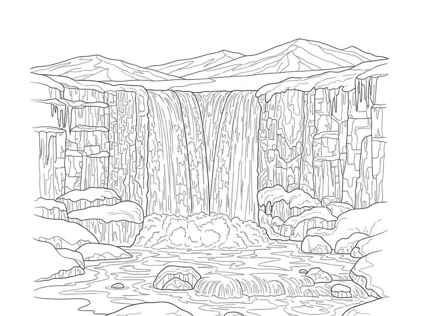 Free Winter Landscape Coloring Pages – free printable coloring page