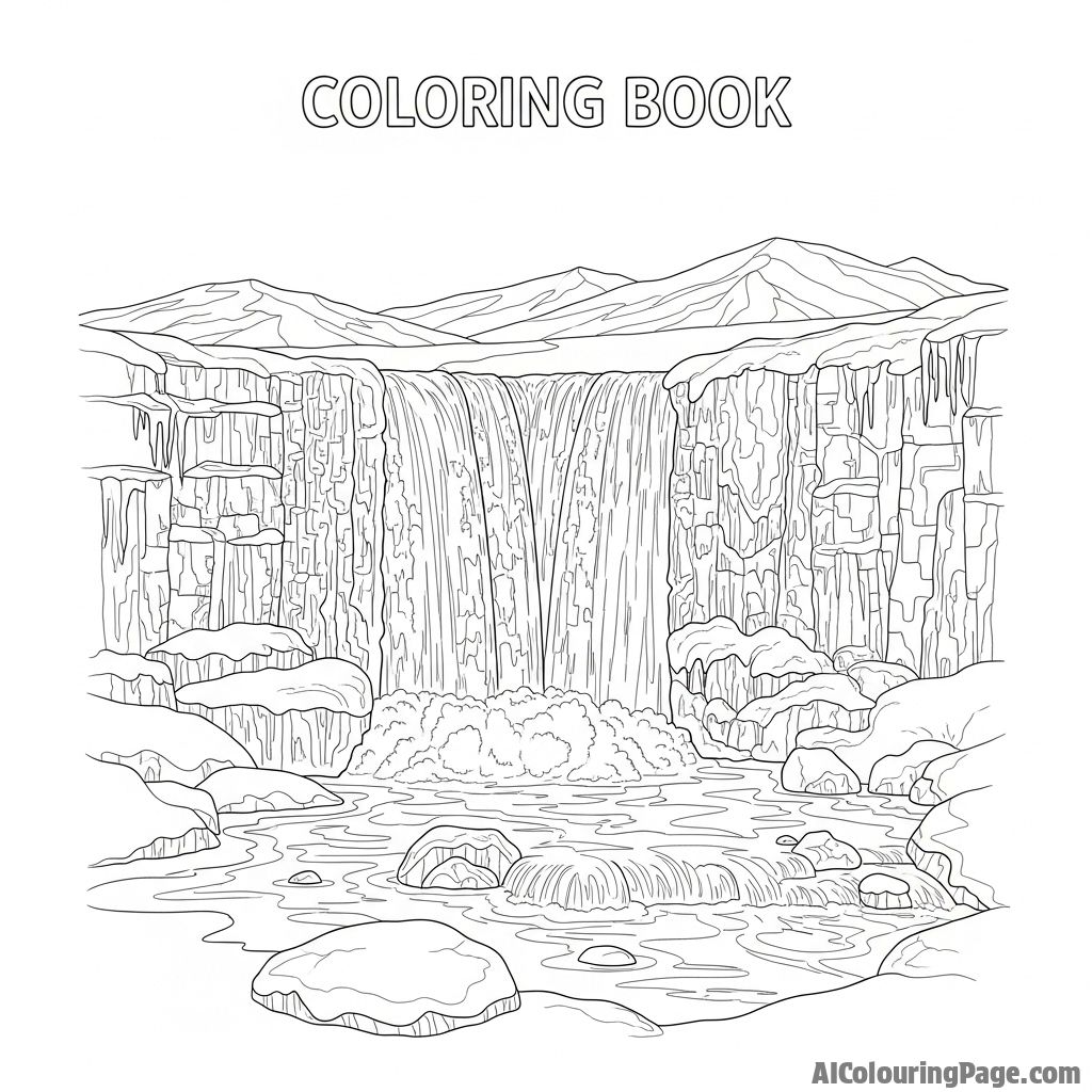 Free Winter Landscape Coloring Pages – free printable nature and landscapes coloring pages