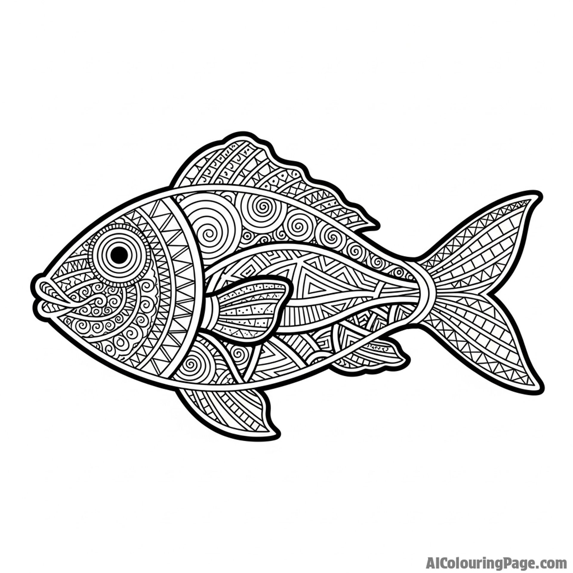 An ancient mosaic depicting a stylized fish.