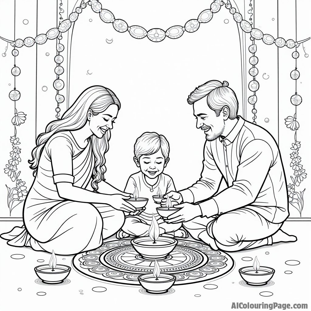 Free Diwali Coloring Pages – free printable festivals and traditions coloring sheets