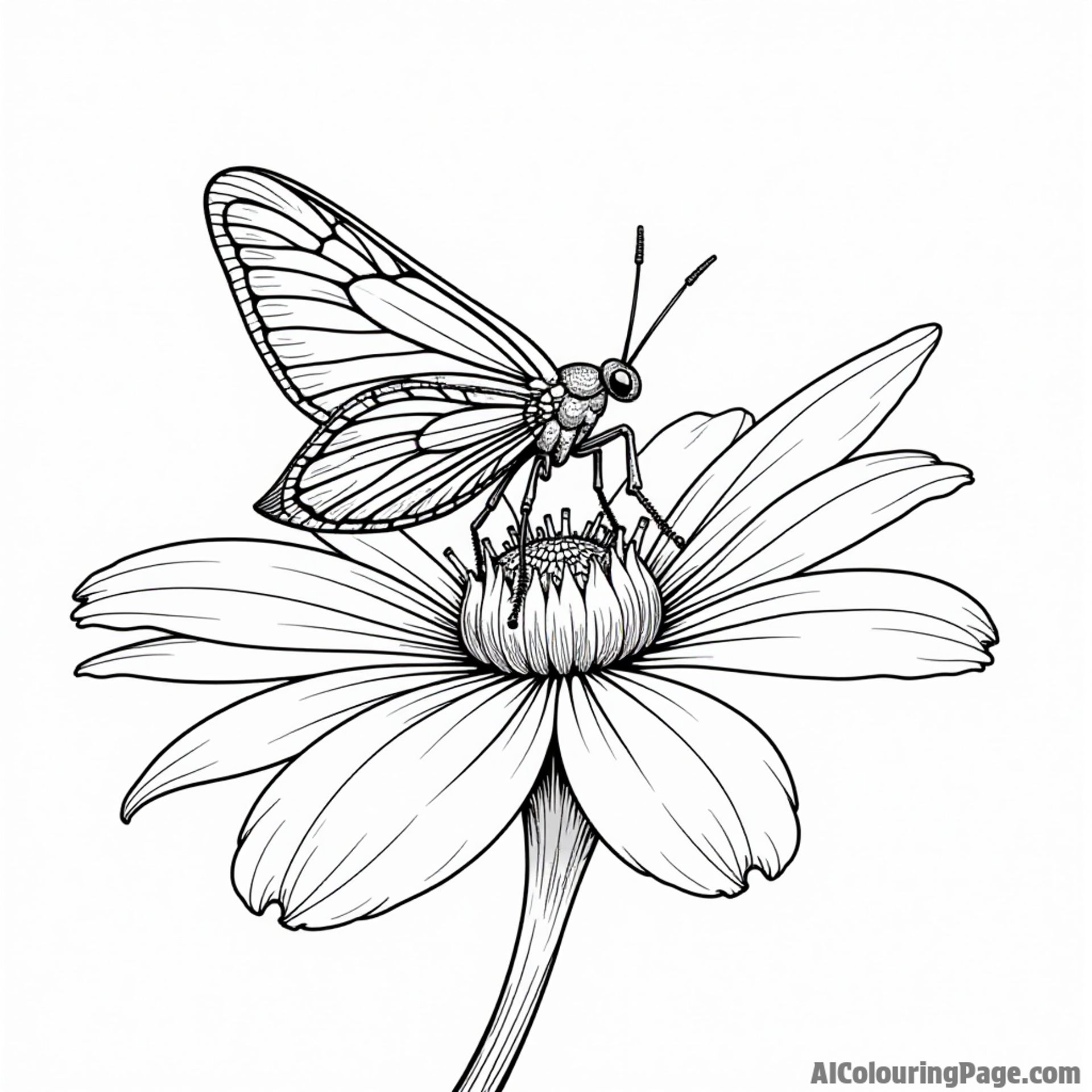 A lightning bug resting on a flower