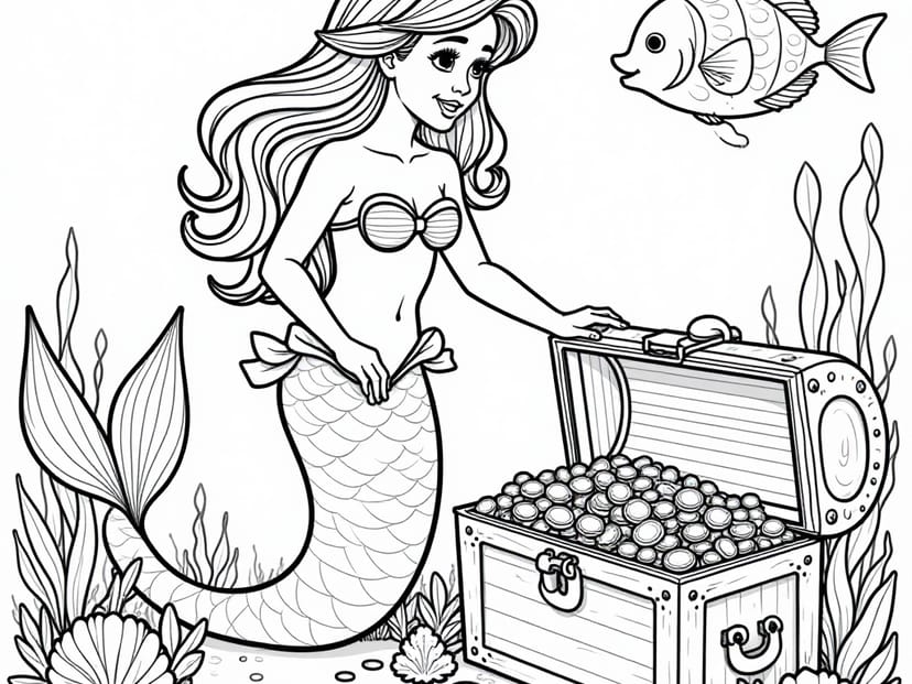Free Mermaid Coloring Pages – free printable coloring page