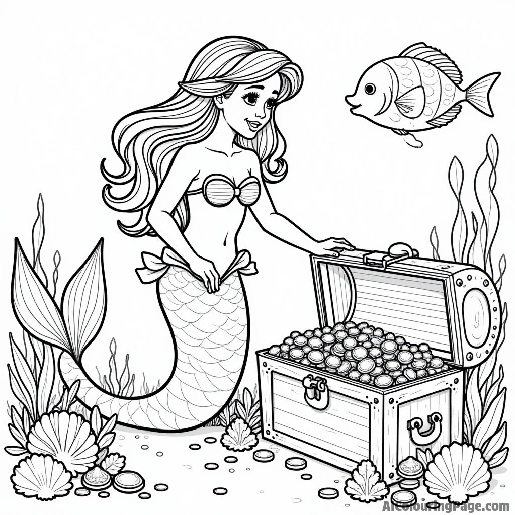 Free Mermaid Coloring Pages – free printable fantasy and science fiction coloring coloring page to download and print
