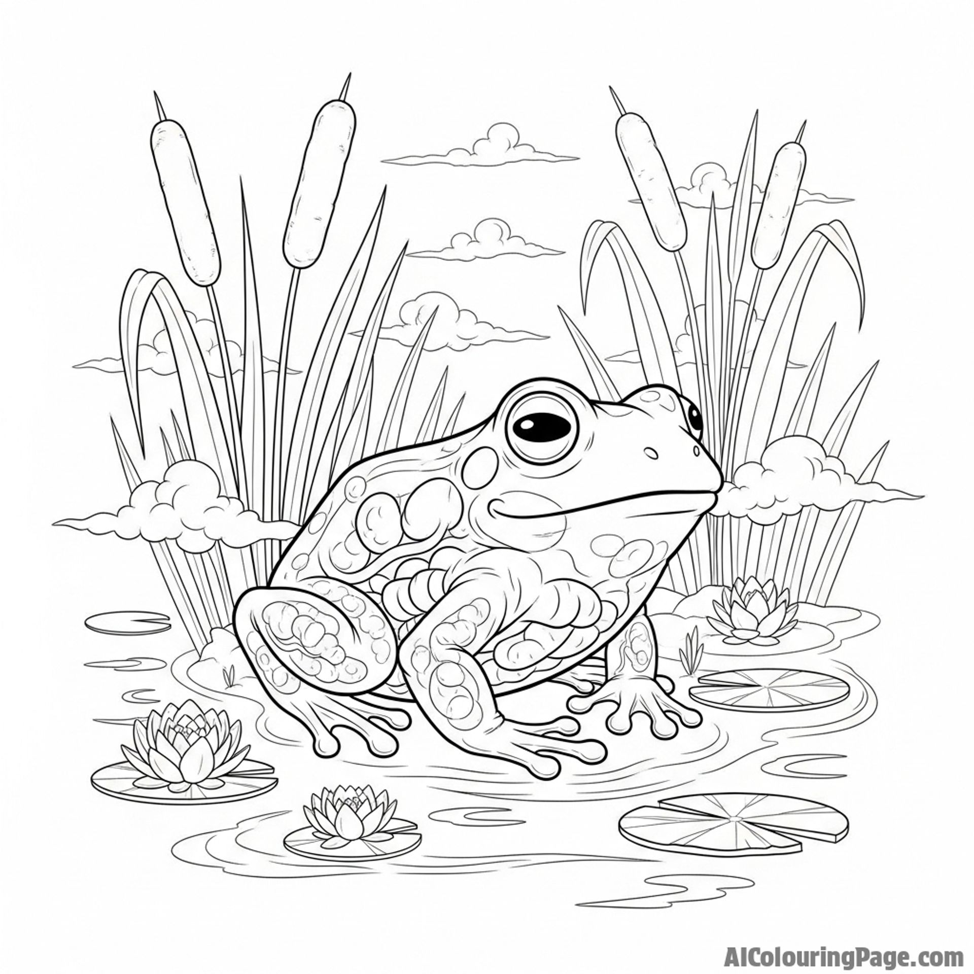 A ghost-like, translucent frog in a misty, ethereal swamp.