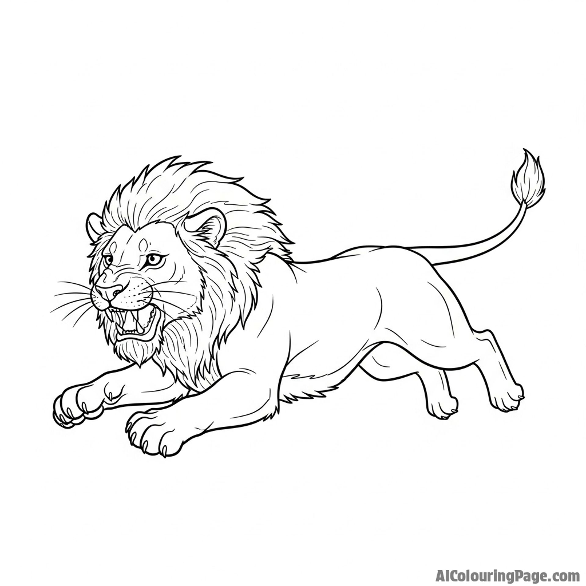 A lioness mid-pounce, muscles tensed, captured in high-speed photography.