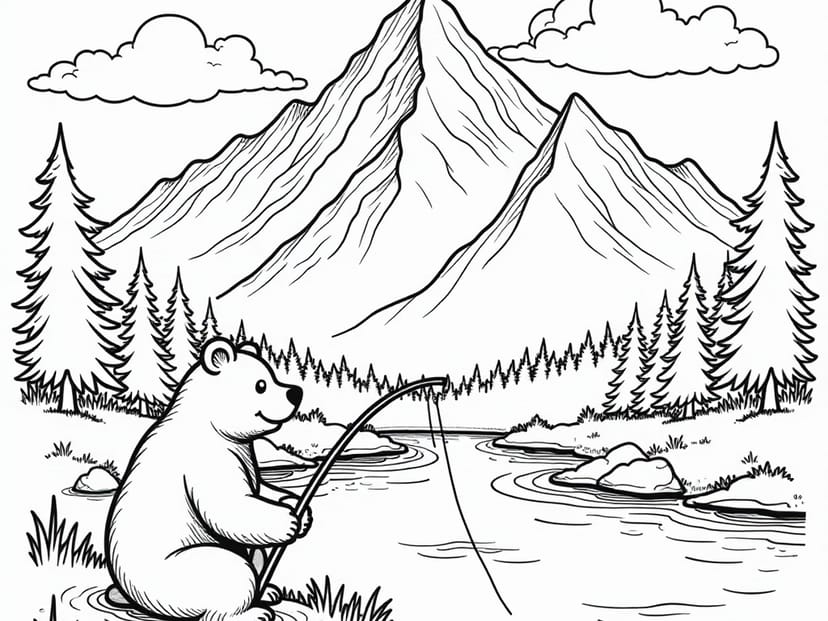 Free Mountain Coloring Pages – free printable coloring page