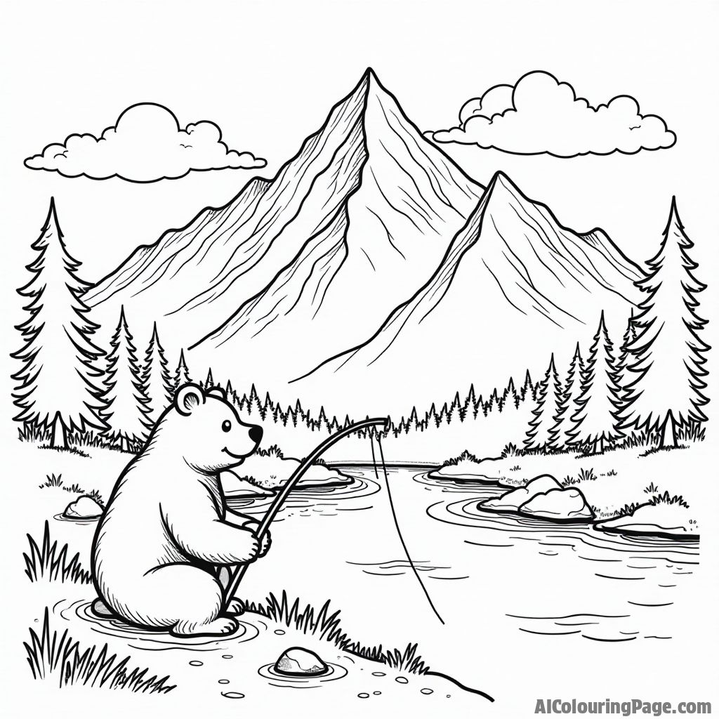 Free Mountain Coloring Pages – free printable geography and landscape coloring sheets