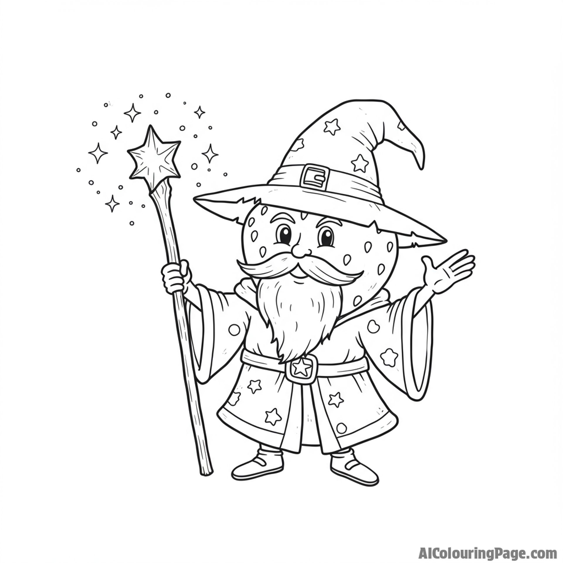 strawberry wizard, casting a spell