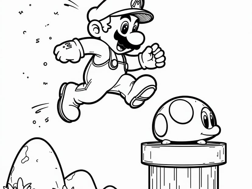 Color Your Way to the Mushroom Kingdom: Fun Mario Coloring Page Prompts