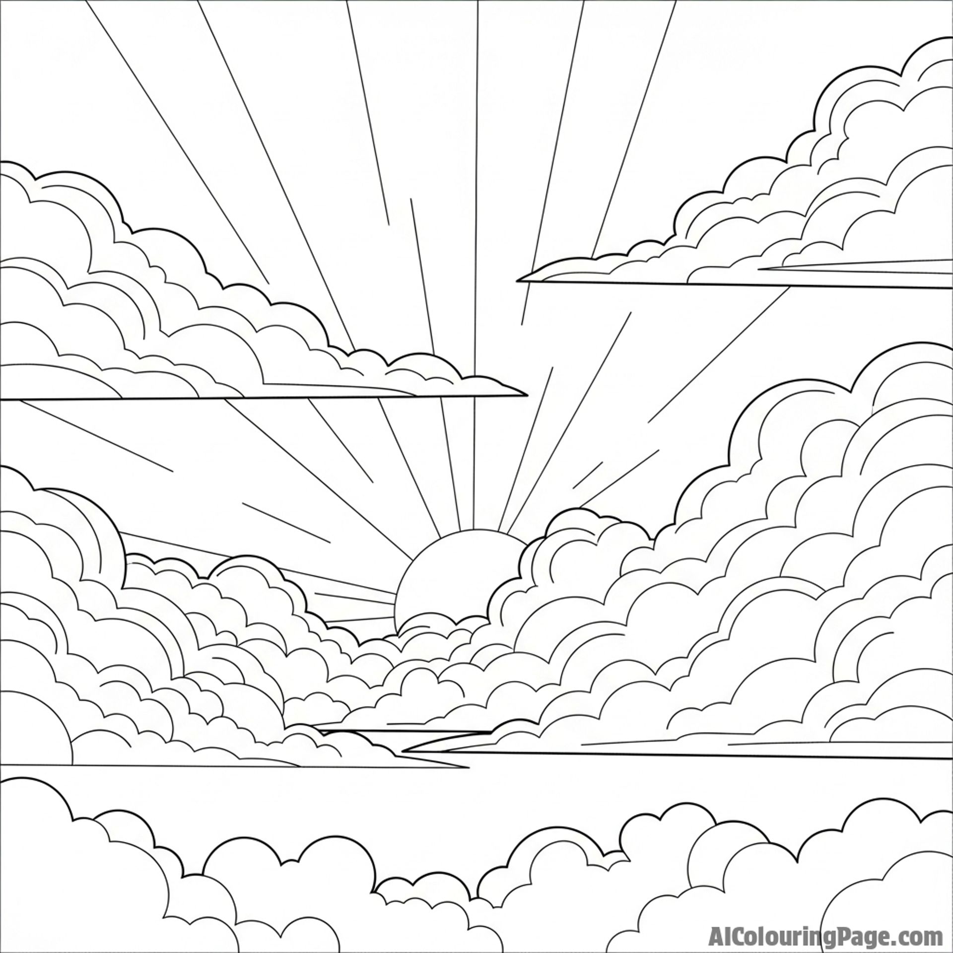Clouds illuminated by the setting sun.