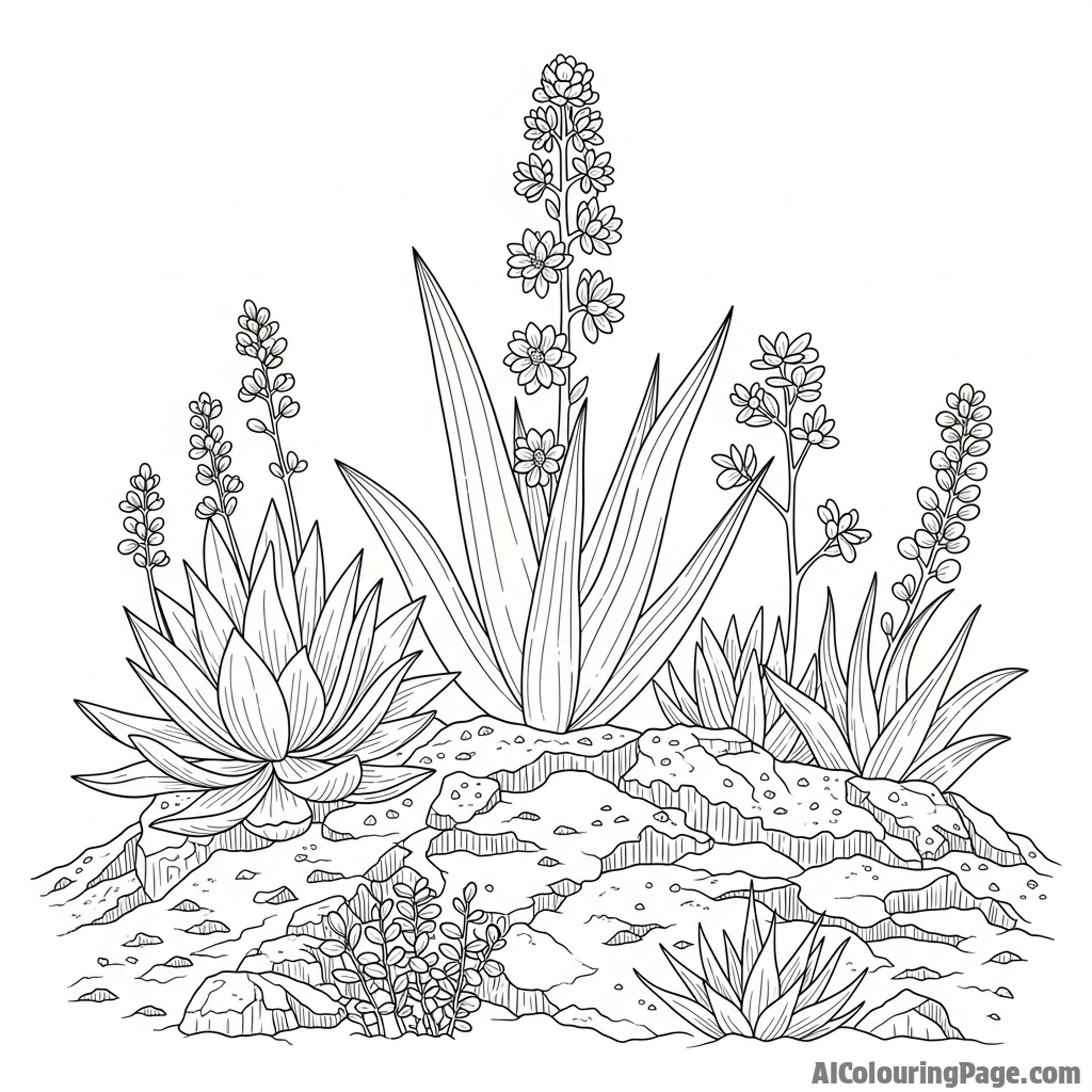 Plants growing in volcanic soil.